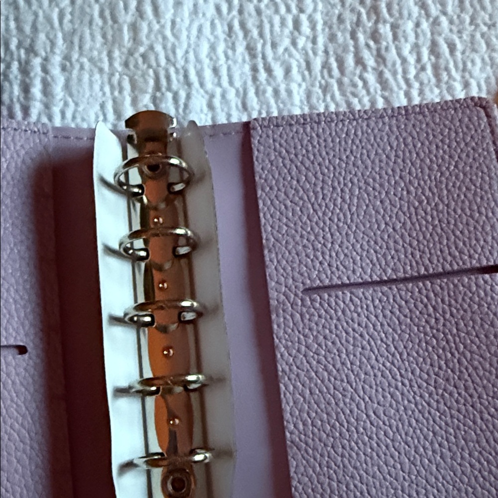 Lilac Faux Leather Mini Ring Planner Cover with Refill Pages - Picture 3 of 13